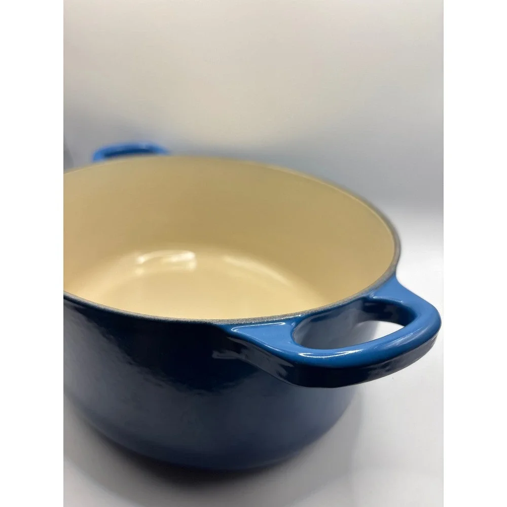 Le Creuset Signature Cast Iron Oval Dutch Oven Marseille Blue 4.25 Qt Size 27